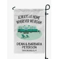 thumbnail image 1 of Printtoo White Always At Home Wherever We Roam Big Travel Trailer 12.5x18 Inches Double SidedFlagsDouble Sided CampFlagCampsiteFlagPersonalized Camping Flags, 1 of 4