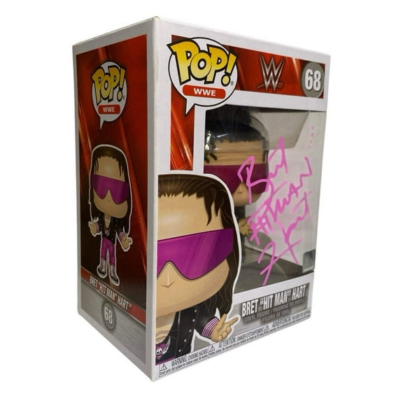 Funko Pop! WWE - Bret "Hit Man" Hart #68 Signed Autographed JSA