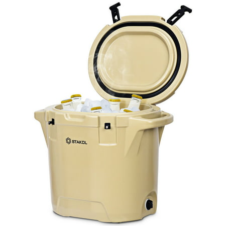 Gymax 27 Quart Bucket Cooler Ice Chest Outdoor Insulated ...