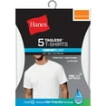 Mens ComfortBlend Tagless White Crew TShirts, 5 Pack