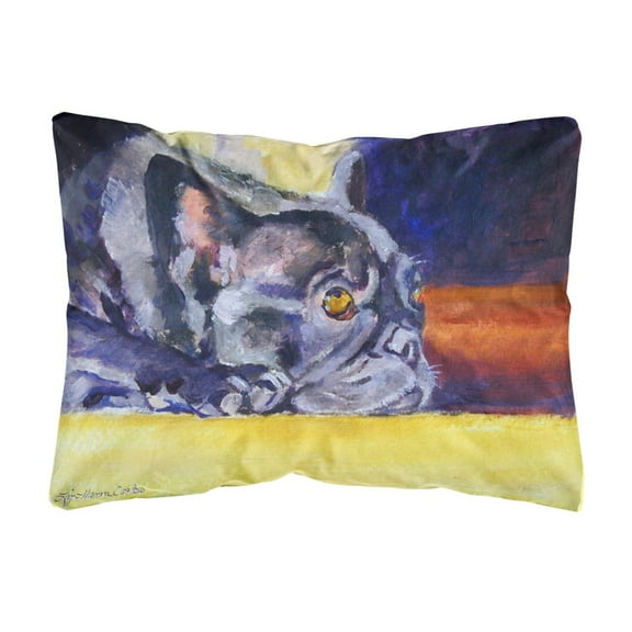 Carolines Treasures 7331PW1216 Black French Bulldog Sunny Fabric Decorative Pillow , 12H x16W, multicolor