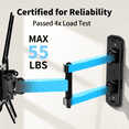 thumbnail image 3 of MountFTV Full Motion TV Wall Mount with 180° Rotation for Most 26–50 inch TVs, TV Monitor Wall Mount Bracket holds up to 55lbs, Max 400x400mm, 3 of 8