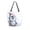 Penguin Holding Candy Cane, variant on Open Top Canvas Tote Bag with Zipper Reusable Shopping Bag 13.5x15" Roomy Carryall Deep Indigo Snowflakes