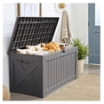 thumbnail image 6 of SONGMY 120 Gallon Resin Deck Box, Large Outdoor Storage Box Waterproof & Lockable for Garden, Patio, Pools (Gray), 6 of 7