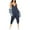 Blue, variant on APEXFWDT Women's Deep V Neck Jumpsuit Spaghetti Strap Skinny Leg Jumpsuit Capri Loungewear Casual Sleeveless Harem Leg Romper Overall