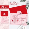 thumbnail image 4 of Whaline 24 Pack Wedding Thank You Cards Red Pink Wedding Car Thank You Greeting Note Card from the New Mr & Mrs with Envelope Sticker for Bridal Shower Valentine's Day, 4 of 6