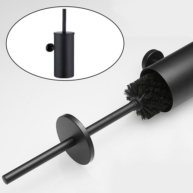 Cepillo y soporte de inodoro de material acero inoxidable 304 Cabezal de cepillo desmontable suaves Limpieza profunda BLESIY Cepillo de limpieza para inodoro