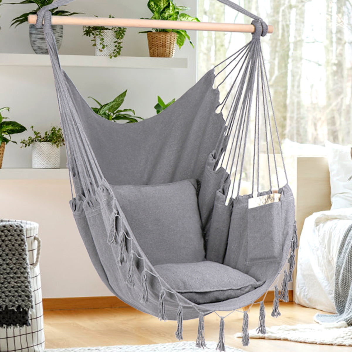 Hammock Chair Swing Large Hanging Indoor Outdoor Kids Adult Gift Patio New 