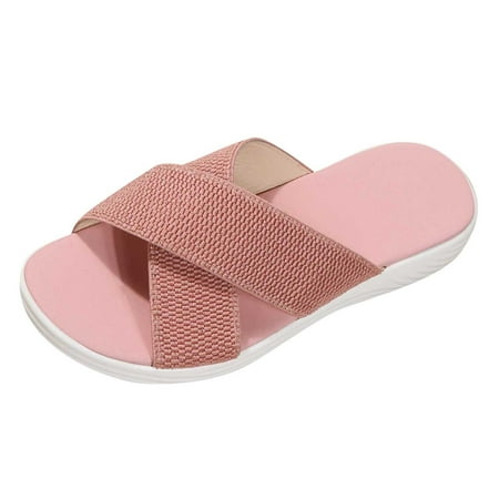 

Fashion Spring Summer Women Slippers Flat Soft Sole Open Toe Lightweight Comfortable Solid Color Simple Beach Style