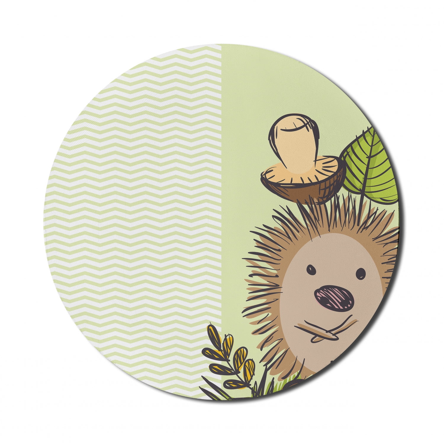 Mushroom Mouse Pad for Computers, Hedgehog Chevron Stripes Pattern ...