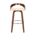 thumbnail image 3 of Sonia 26" Counter Height Swivel Cream Faux Leather and Walnut Wood Bar Stool - Set of 4, 3 of 6
