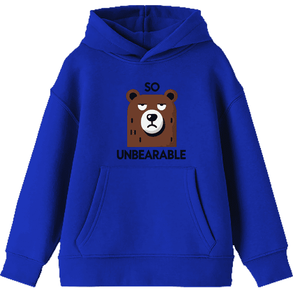 So Unbearable Youth Royal Blue Long Sleeve Hoodie-Medium