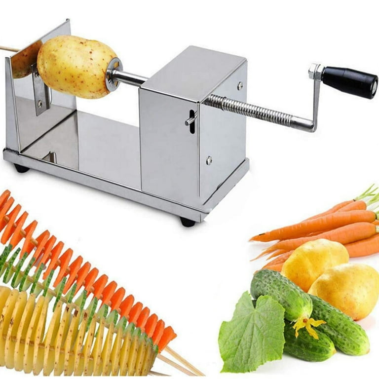 INTBUYING Manual Stainless Steel Potato Chips Slicer Spiral Twister  Vegetable Cutter