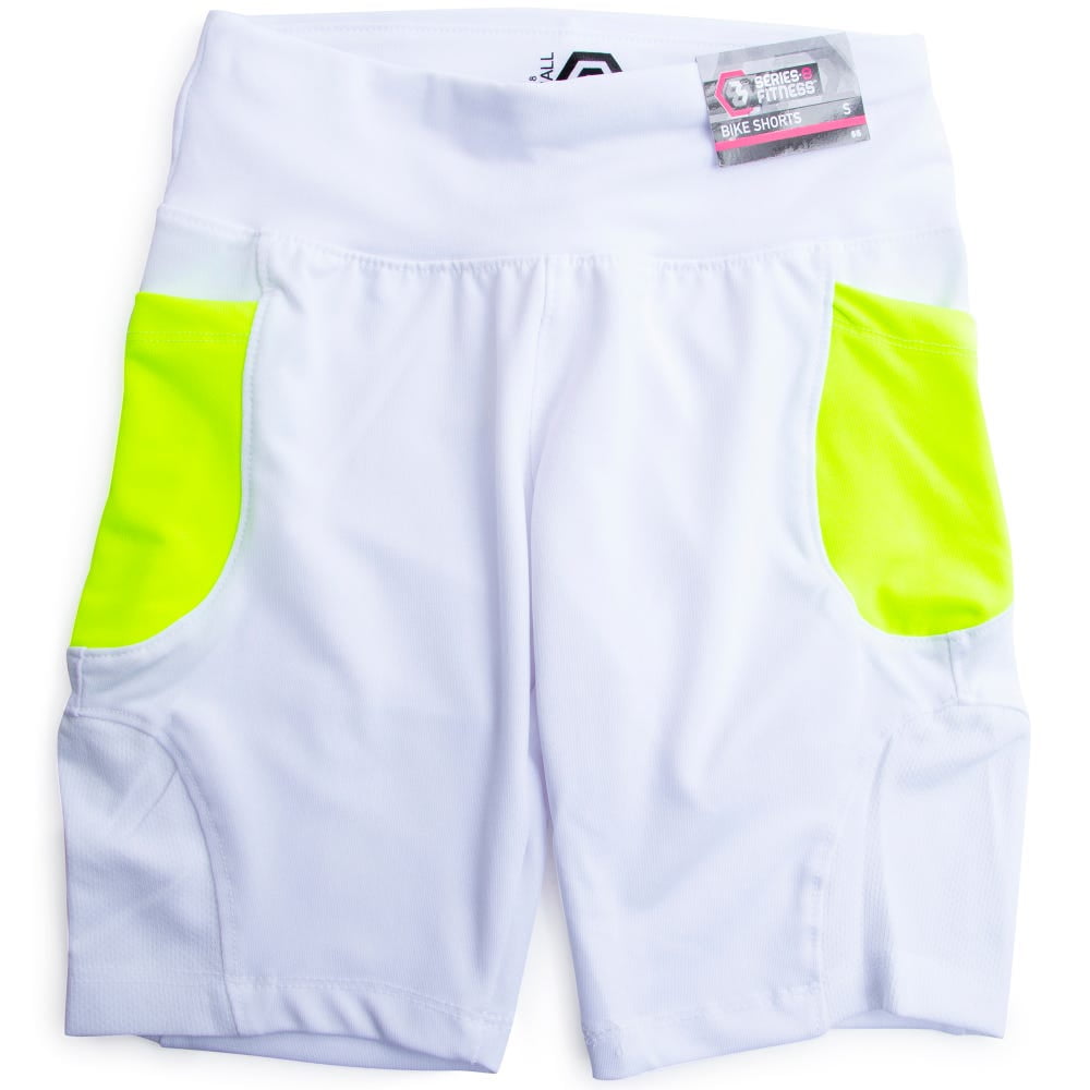 white nike biker shorts