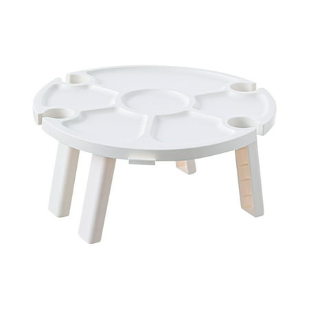 

LASHALL KITCHEN Plastic Outdoor Folding Picnic-Table With Glass Holder 2 In 1 Wine Glass Rack