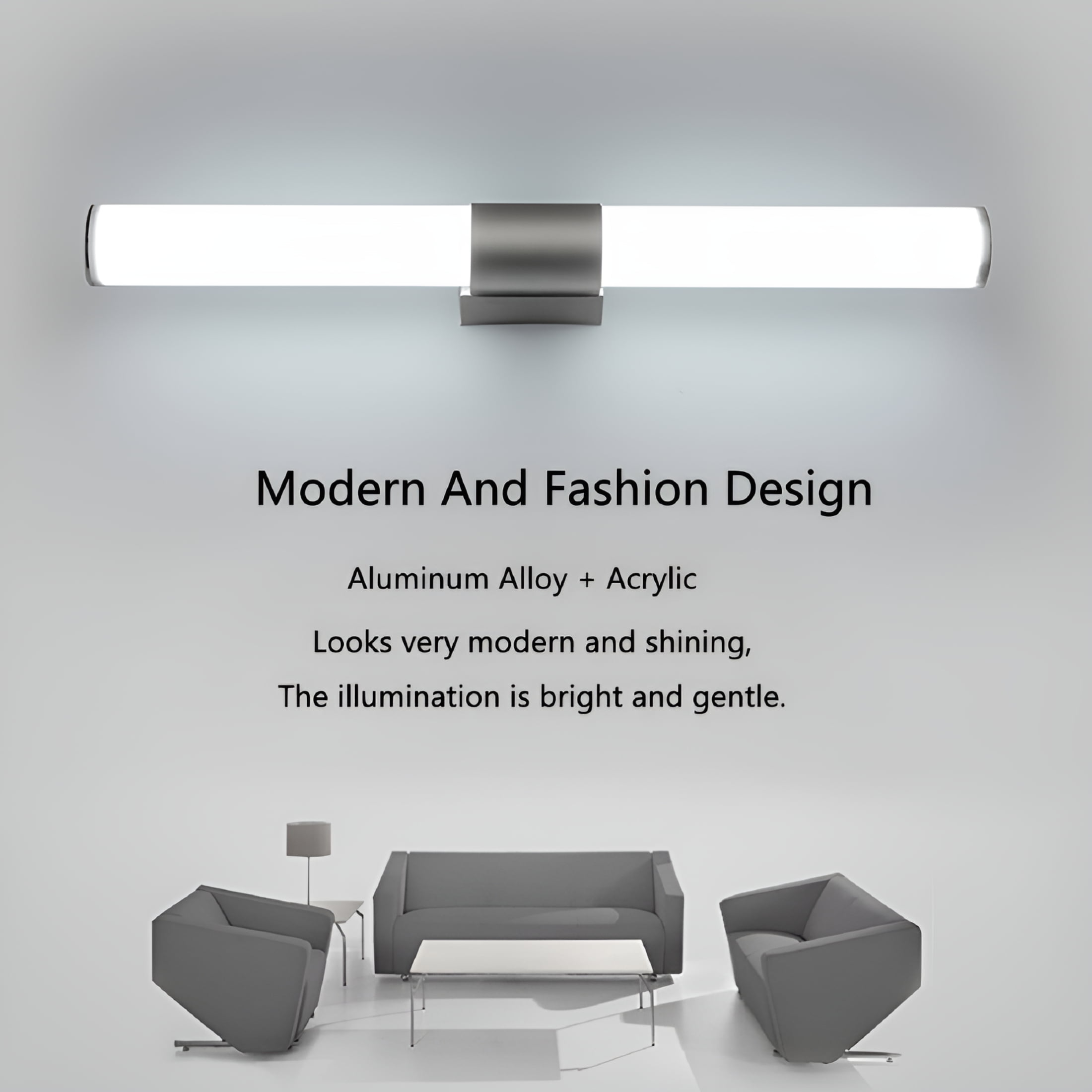 HIBIBUD 2026 New Cool White Led Vanity Light for Bathroom, Vanity, Mirror, Makeup Area, Dressing Room, Home Lighting