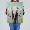 thumbnail image 4 of Echinacea Elephant Pastel Blue Charcoal Large Wall Art Poster Print Thick Paper 18X24 Inch, 4 of 5