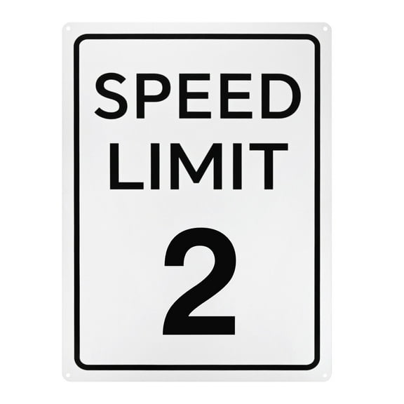 Uxcell Speed Limit 2 MPH Sign 16" x 12" Aluminum Weather Resistant Traffic Sign