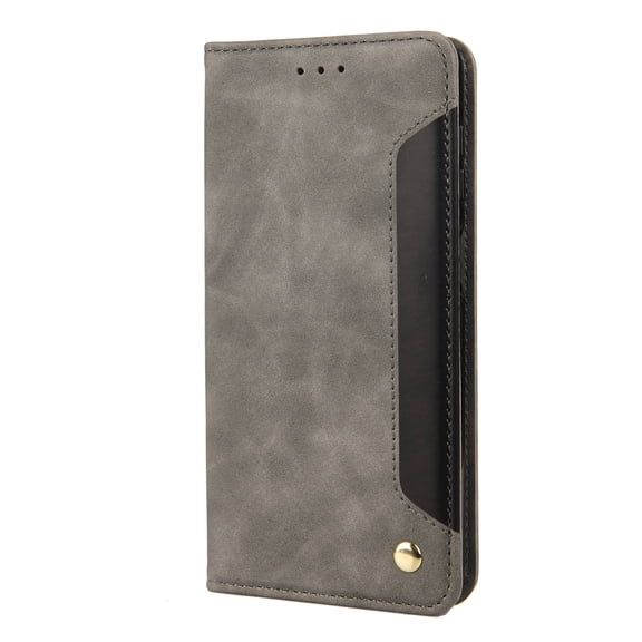 Allytechgroup Slim Wallet Case for Samsung Galaxy A17 5G, Luxury PU Leather Soft TPU Cover with Card Slots & Cash Pocket, Magnetic Closure Kickstand Shockproof Business Case for Women Men, Gray
