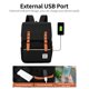 thumbnail image 5 of Mochila para computadora de gran capacidad Bolsa de negocios de moda Juego de bolsa de viaje de ocio al aire libre con puerto USB externo Negro Eccomum Mochila, 5 of 5
