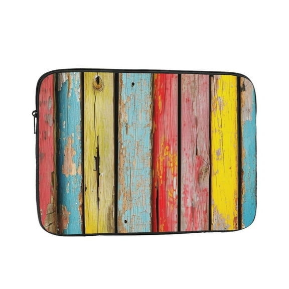 Old Wooden Board Vintage Colorful Laptop Sleeve Bag Compatible With MacBook Air / Pro iPad MateBook Tablet Surface HP Lenovo Dell ASUS Acer Laptop Computer Protective Size: 10 inch