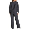 thumbnail image 5 of 2 Piece Sets for Women Casual Outfits Long Sleeve Sweatshirt Wide Leg Sweatpant Sweatsuit Loungewear Set Tracksuit Dark Gray M, 5 of 6
