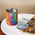 thumbnail image 3 of 12oz Coffee Tumblers Yellow Tie Dye Spiral Pattern Stainless Steel Vacuum Insulated Travel Tumbler Coffee Cups Mug with Lid and Straw with Cleaning Brush for Cold & Hot Drinks, 3 of 5
