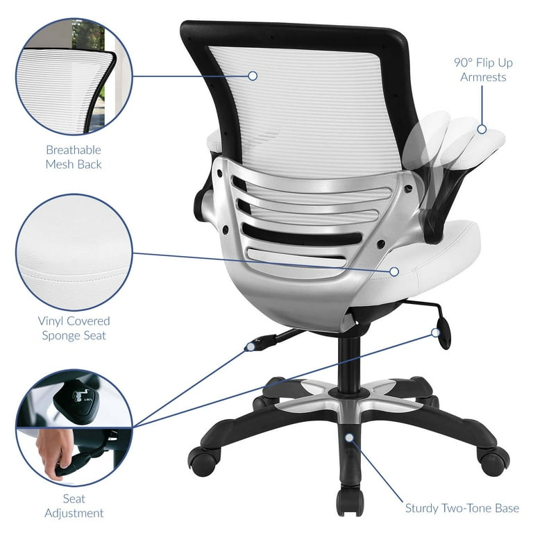 Modway Edge Vinyl Office Chair in White
