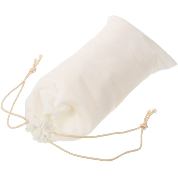 WRITWAA White Plush Ballet Shoe Bag with Drawstring Closure Lightweight Compact Storage Pouch for Dance Accessories