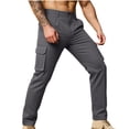 thumbnail image 2 of QATAINLAV Big and Tall Cargo Pants Mens Casual Ripstop Outdoor Work Trousers Solid Color Straight Leg Hiking Pants with Pockets Gray XXXXL, 2 of 8