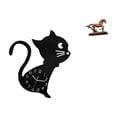 thumbnail image 1 of Reloj de pared con forma de gato, bonito reloj de pared para guardería, sala de juegos, interior, figura de caballo, figura de caballo en miniatura, e, 1 of 8