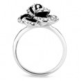 thumbnail image 3 of Luxe Jewelry Designs Women's Stainless Steel Rose Shaped Ring with Crystals - Size 7 (Pack of 2), 3 of 4