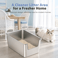 thumbnail image 6 of Sliver 15.6"L×11.8"W×7.9"H Stainless Steel Cat Litter Box for Small Cats and Kittens, 6 of 6