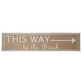 thumbnail image 1 of Urban Trends Collection 53337 Wood Rectangle Wall Art with This Way to the Beach Writing on Weave Surface & Side Border Line Design, Natural Brown, 1 of 1