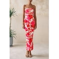 thumbnail image 3 of Vestido largo PRETTYGARDEN 2025 para mujer, estampado floral, ajustado, blanco y rosa, 3 of 9