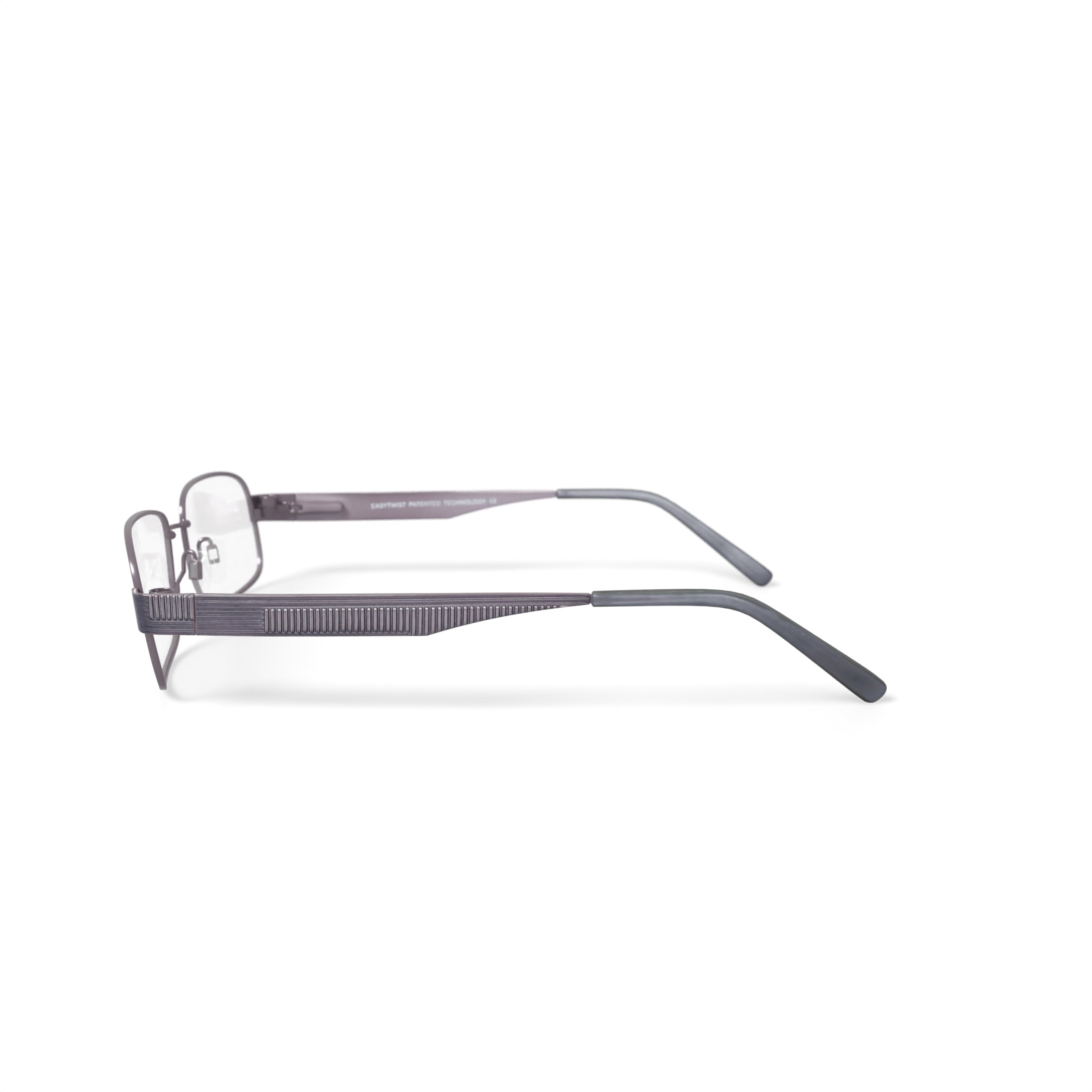 EasyTwist Men's CT201 Rectangular Prescription Eyeglasses with Case, Grey