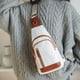 thumbnail image 4 of Methold Mochila de gran capacidad del bolso de hombro de la textura de cuero suave de la PU con el bolso del pecho de la PU del bolsillo Carteras marrón, 4 of 6
