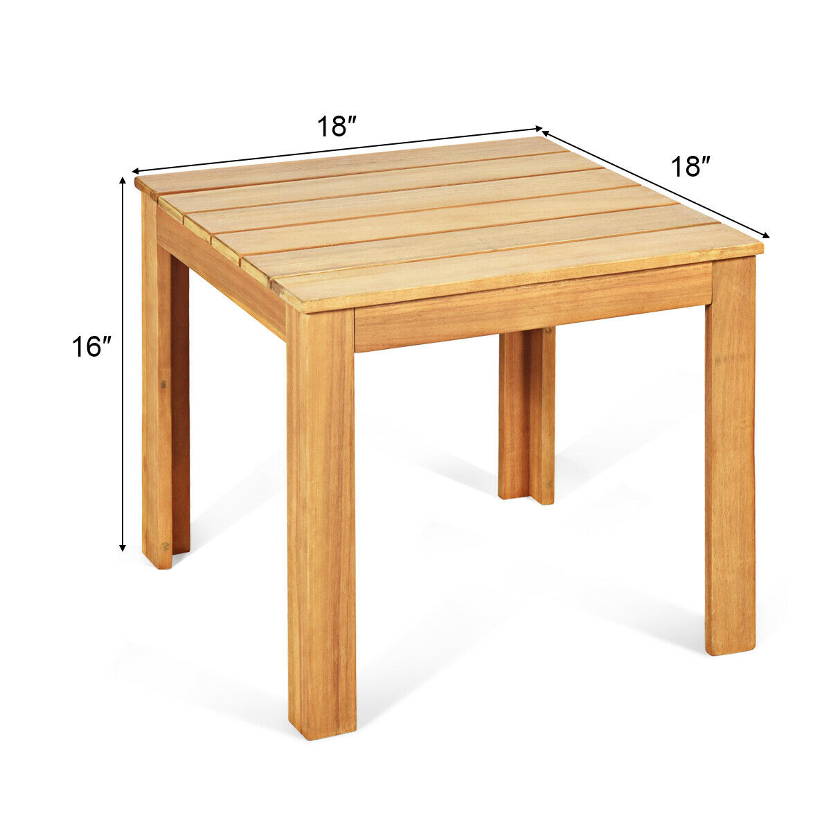 Gymax Wooden Square Side End Table Patio Coffee Bistro Table Indoor ...