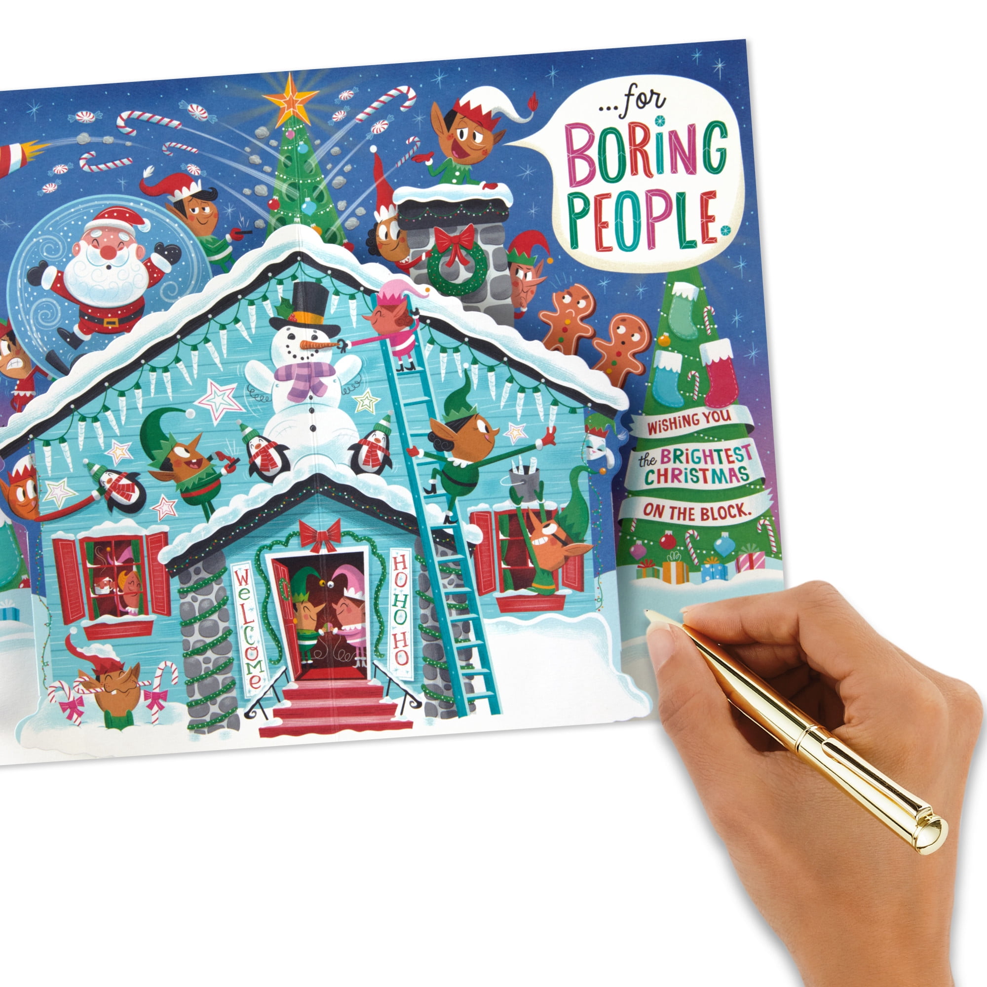 Hallmark Funny Pop-Up Christmas Card (Brightest Christmas on The Block)