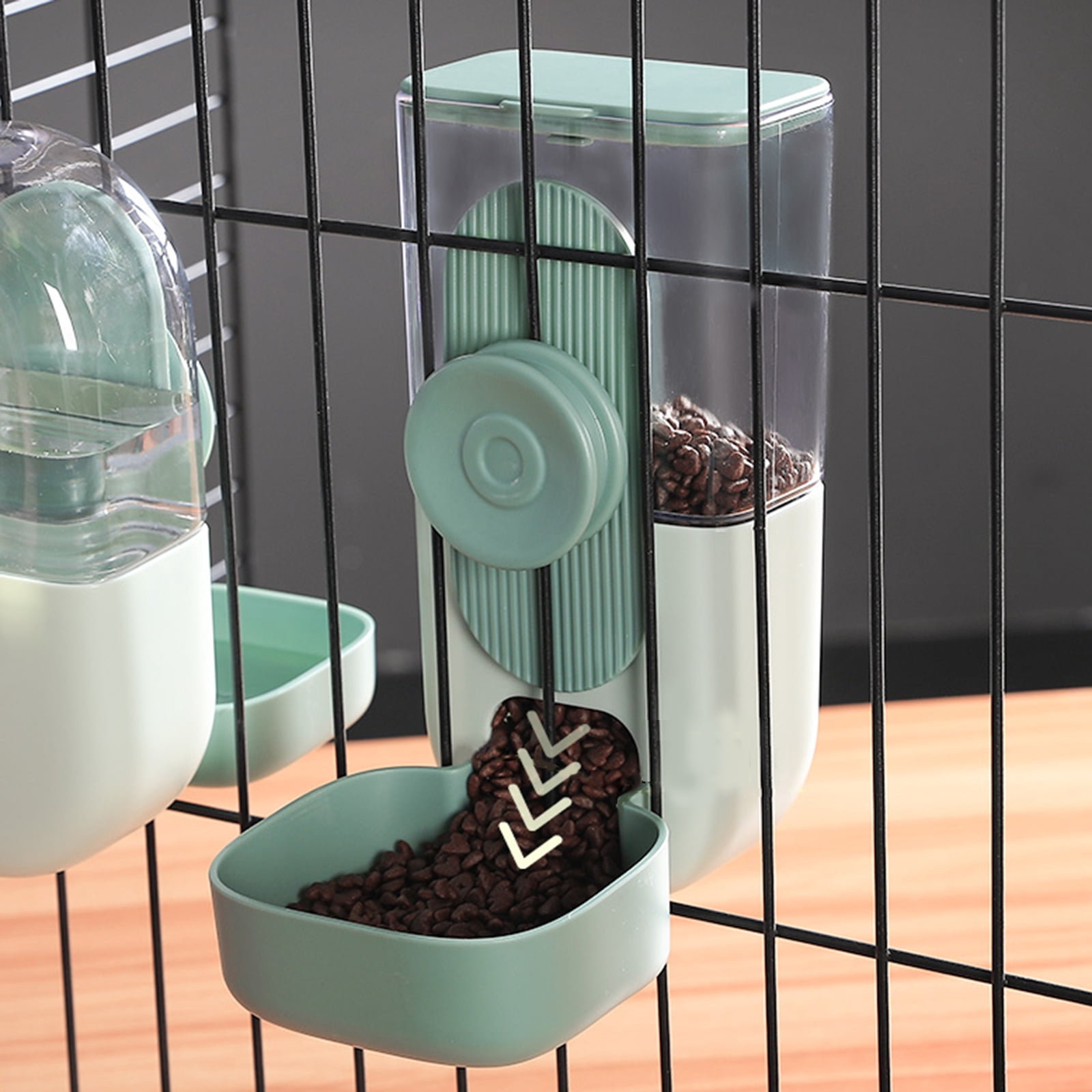 Pet Feeder and Waterer Self-Dispensing Feed Automatic Feeders 29oz 27oz Water Dogs Cats Bowl