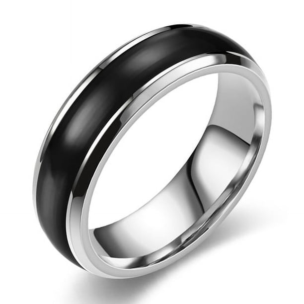 Anillo de acero de titanio para mujer, estilo europeo y americano, con forma de gota de esmalte, joyería para parejas