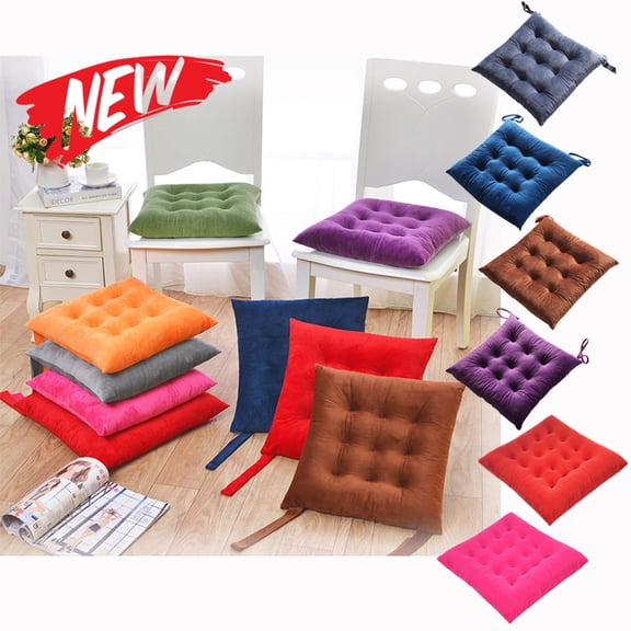 Qocolhg Square Seat Cushion Chair Pads with Ties for Kitchen Dining Chairs Soft Solid Color Chair Mat Non-Slip Chair Cushion for Outdoor Indoor Home Office Patio Chairs Cushion, Clearance, Red