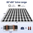 thumbnail image 2 of Sapsisel Manta De Picnic 80X 80 Manta De Playa Extra Grande Impermeable Y Plegable Manta De Exterior De 3 Capas Para 6 A 8 Adultos Para Camping Parque Playa Hierba En Interiores, 2 of 5