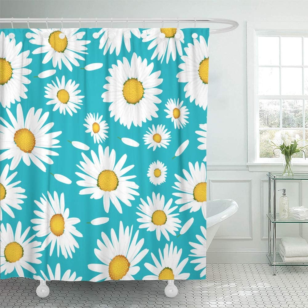 KSADK Blue Daisy Floral with Daisies Flowers Colorful Summer Abstract