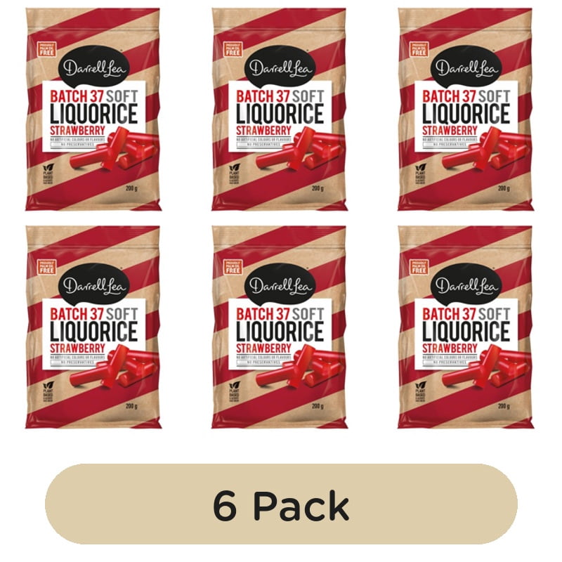 Darrell Lea Batch 37 Fresh Strawberry Liquorice 200g, British Import (Pack of 6)