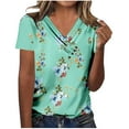 thumbnail image 5 of Whlbf Plus Size no boundaries tops for Women V-neck Short Sleeved Casual Blouses, 5 of 5