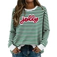thumbnail image 3 of CAIXIA Sweatshirt For Women 2026 Fall Crewneck Long Sleeve Oversized Striped Jolly Pullover Tops Y2K Clothes Workout Shirt, 3 of 7