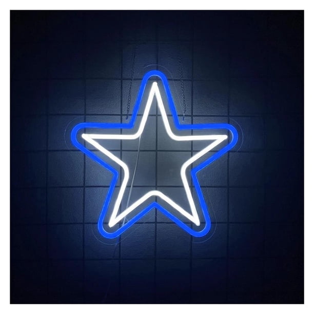 Letrero De Neón Pentagrama Con Luz, Estrella Occidental, Alimentación USB, Ideal Para Sala De Juegos, Bar, Fiestas O Tienda De Dulces. 32x32cm