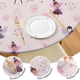 thumbnail image 4 of Light Pink Fairy Pattern Round Fitted Tablecloth with Elastic Edge,Dining Table Cover Waterproof,Outdoor Round Tablecloth for Camping,Dining,Indoor and Outdoor, 4 of 7