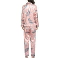 thumbnail image 4 of JGTDBPO Two Piece Pajama Set For Women Long Sleeve Sleepwear Soft Button Down Loungewear Pjs Set Nightwear With Long Pants Silk Satin Long Pajama For Women, 4 of 6